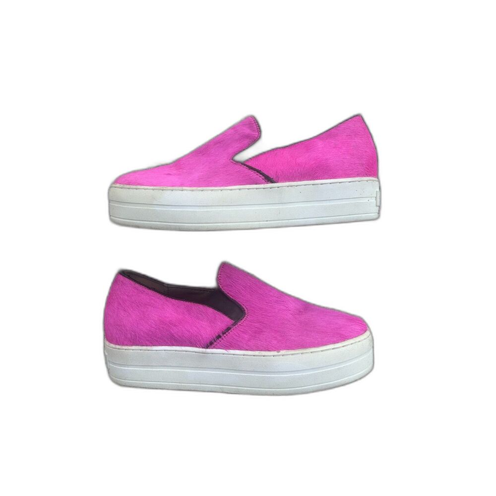 Skecher Street Rise Fit Platform Slip On Sneakers Womens 7 Pink Faux Fur Shoes